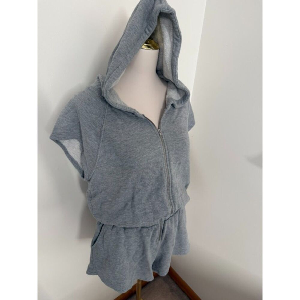Spiritual Gangster Peyton Hoodie Romper M Heather Gray Terry Athleisure - Picture 3 of 9